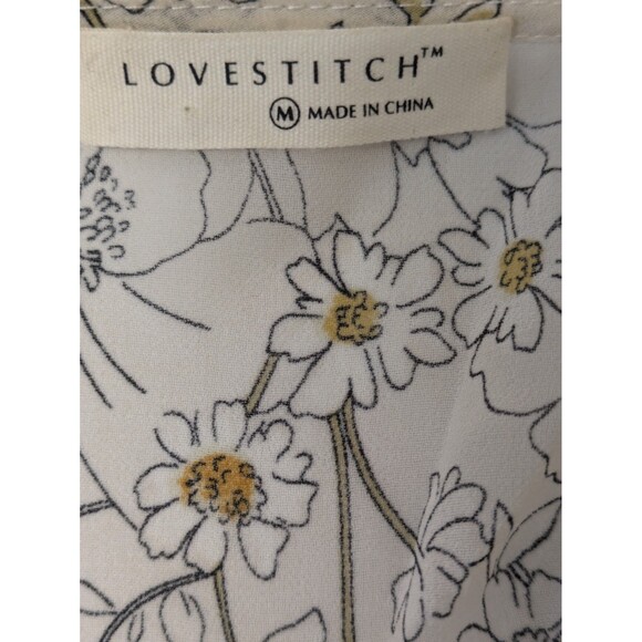 Lovestitch Ivory Floral High Low Sheer Midi Babydoll Dress sz M Bridal Romantic - Picture 11 of 11